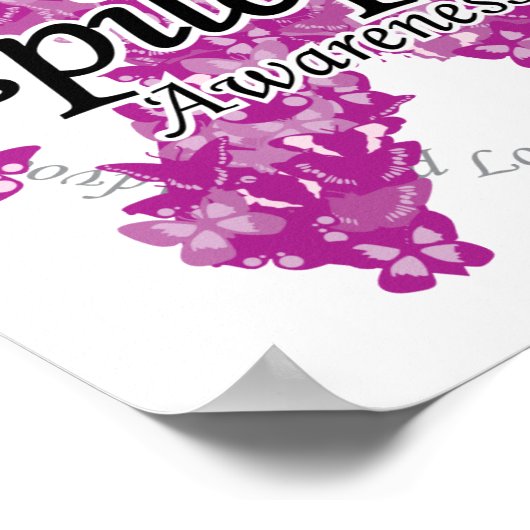Epilepsie Ribbon der Schmetterlinge Poster (Ecke)