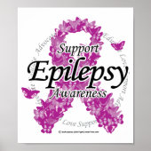 Epilepsie Ribbon der Schmetterlinge Poster (Vorne)