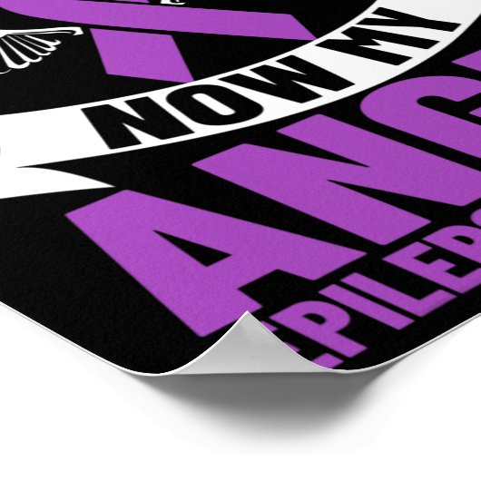 Epilepsie Ribbon My Held ist jetzt My Angel Epilep Poster (Ecke)