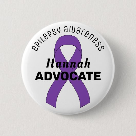 Epilepsie Ribbon White Button (Vorderseite)