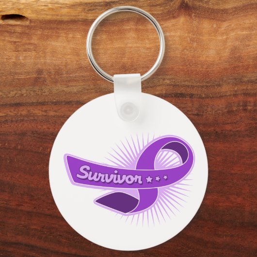 Epilepsie Survivor Ribbon Schlüsselanhänger (Vorderseite)