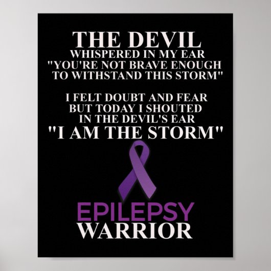 Epilepsie Warrior Awareness Christlich Faith Poster (Vorne)