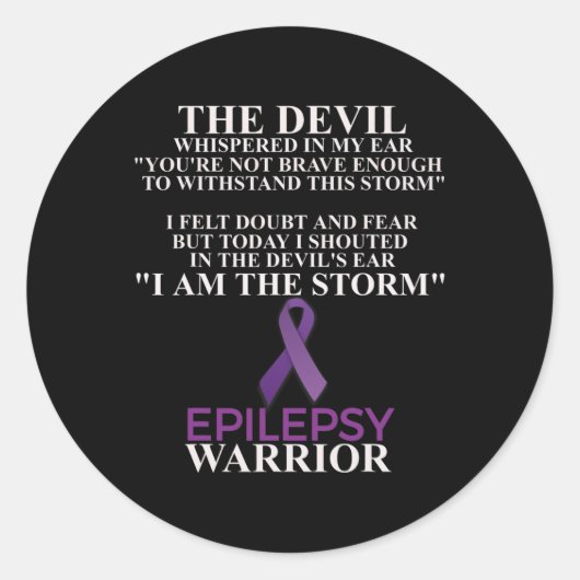 Epilepsie Warrior Awareness Christlich Faith Runder Aufkleber (Vorderseite)