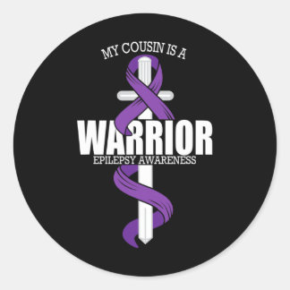 Epilepsie Warrior Cousin Epilepsie Bewusstsein Runder Aufkleber