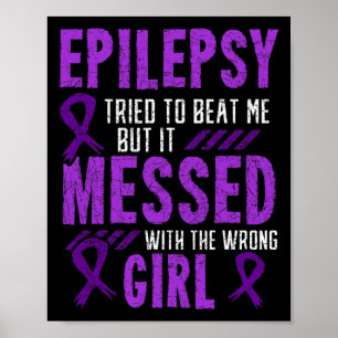 Epilepsie Warrior Day Epileptic Girl Lila Survivo Poster