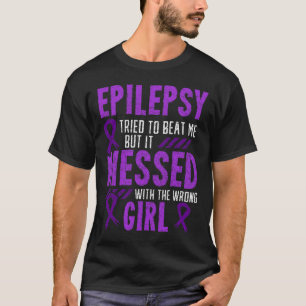 Epilepsie Warrior Day Epileptic Girl Lila Survivo T-Shirt
