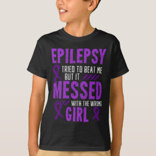 Epilepsie Warrior Day Epileptic Girl Lila Survivo T-Shirt