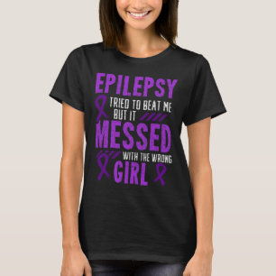 Epilepsie Warrior Day Epileptic Girl Lila Survivo T-Shirt
