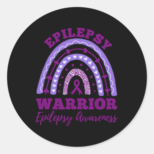 Epilepsie Warrior Epilepsie Awareness Rainbow Runder Aufkleber (Vorderseite)