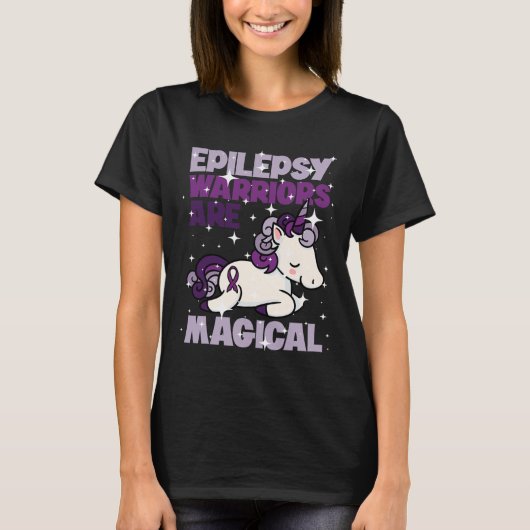 Epilepsie Warrior Epileptic Day Lila Unicoron Lieb T-Shirt (Vorderseite)