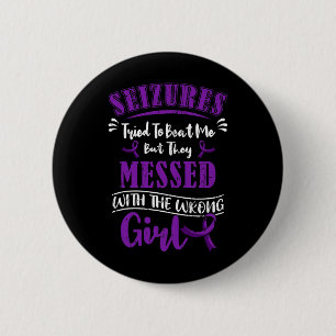 Epilepsie Warrior Epileptic Girl Seizure Disruptio Button