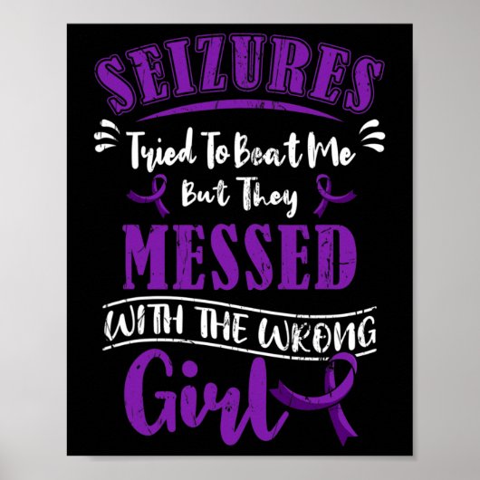 Epilepsie Warrior Epileptic Girl Seizure Disruptio Poster (Vorne)