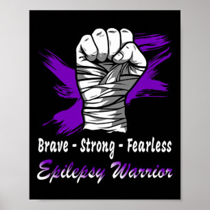 Epilepsie Warrior Fighter Lila Ribbon Epilepsy Su Poster