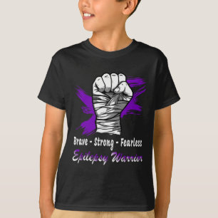 Epilepsie Warrior Fighter Lila Ribbon Epilepsy Su T-Shirt