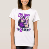 Epilepsie Warrior Glaube und Kampf T-Shirt (Vorderseite)