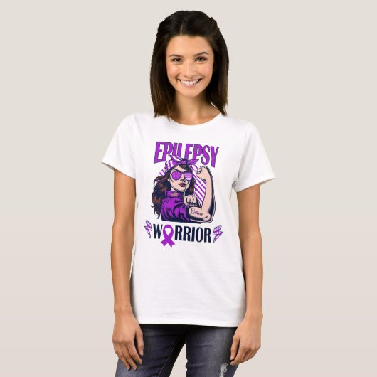 Epilepsie Warrior Glaube und Kampf T-Shirt (Vorne ganz)