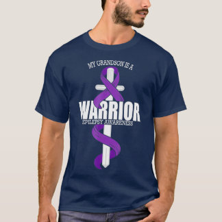 Epilepsie Warrior Grandson Epilepsie Bewusstsein T-Shirt