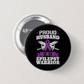 Epilepsie Warrior Husband Epileptic Krampfanfall Button (Vorne & Hinten)