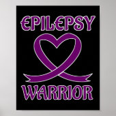 Epilepsie Warrior Lila Heart Ribbon Bewusstsein Poster (Vorne)