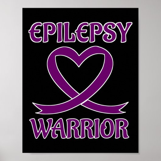Epilepsie Warrior Lila Heart Ribbon Bewusstsein Poster (Vorne)