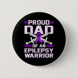 Epilepsie Warrior Lila Ribbon Awareness Montag Gra Button