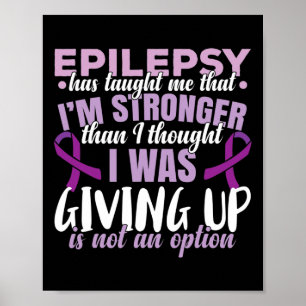 Epilepsie Warrior Lila Ribbon Epilepsie Bewusstsei Poster