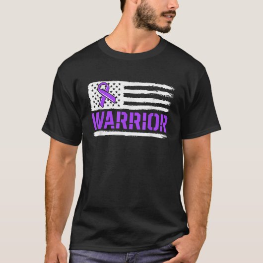 Epilepsie Warrior Ribbon Lila Epilepsie Bewusstsei T-Shirt (Vorderseite)