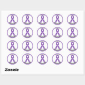 Epilepsie Warrior Ribbon White Round Sticker (Blatt)
