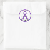 Epilepsie Warrior Ribbon White Round Sticker (Tasche)