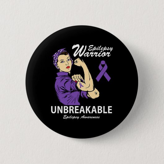 Epilepsie Warrior Unbrechbare Epilepsie Bewusstsei Button (Vorderseite)