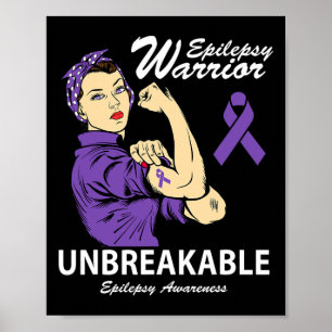 Epilepsie Warrior Unbrechbare Epilepsie Bewusstsei Poster