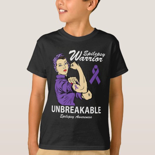 Epilepsie Warrior Unbrechbare Epilepsie Bewusstsei T-Shirt (Vorderseite)