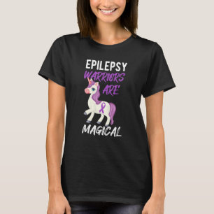 Epilepsie Warrior Zitat Lila Ribbon Epileptic Un T-Shirt