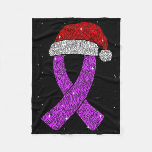 Epilepsie-Weihnachtshut Lila Bewusstseins-Schleife Fleecedecke