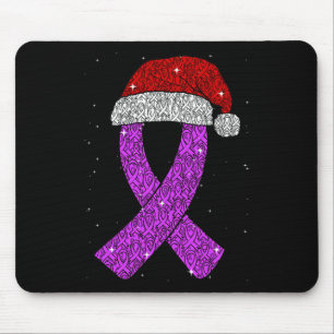 Epilepsie-Weihnachtshut Lila Bewusstseins-Schleife Mousepad