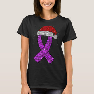 Epilepsie-Weihnachtsmütze Lila Bewusstseins-Schlei T-Shirt