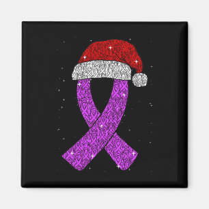 Epilepsie-Weihnachtsmütze Lila Bewusstseinsband An Magnet