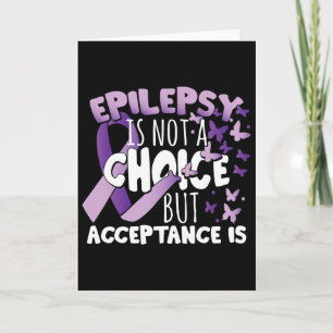 Epilepsy Awarenes Lila Ribbon Karte