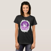 Epilepsy Awareness Bleached Rainbow Purple Ribbon T-Shirt (Vorne ganz)