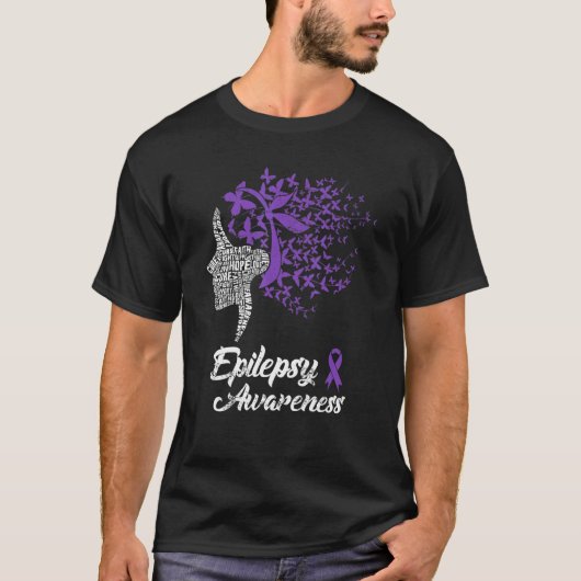Epilepsy Awareness Butterfly Purple Ribbon Women T-Shirt (Vorderseite)