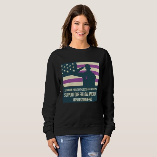 Epilepsy Awareness Day Support Fellow Americans Sweatshirt (Vorne ganz)