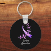 Epilepsy Awareness Dragonfly November We Wear Purp Schlüsselanhänger (Vorderseite)