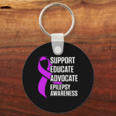 Epilepsy Awareness Educate Epileptic Warrior Survi Schlüsselanhänger (Vorderseite)