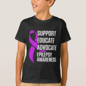 Epilepsy Awareness Educate Epileptic Warrior Survi T-Shirt (Vorderseite)
