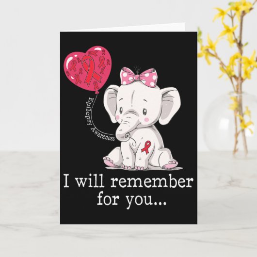 Epilepsy Awareness Elephant  Karte (Gelbe Blume)