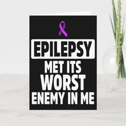 Epilepsy Awareness Enemy Epileptic Warrior Survivo Karte (Vorderseite)
