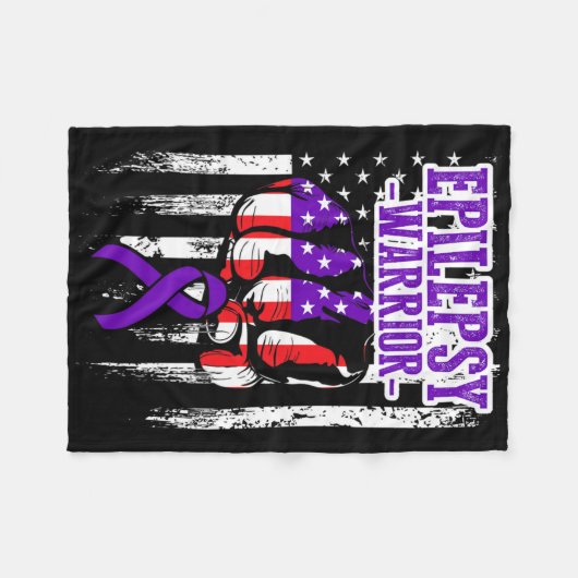 Epilepsy Awareness Epileptic Warrior Survivor 22 Fleecedecke (Vorderseite (Horizontal))