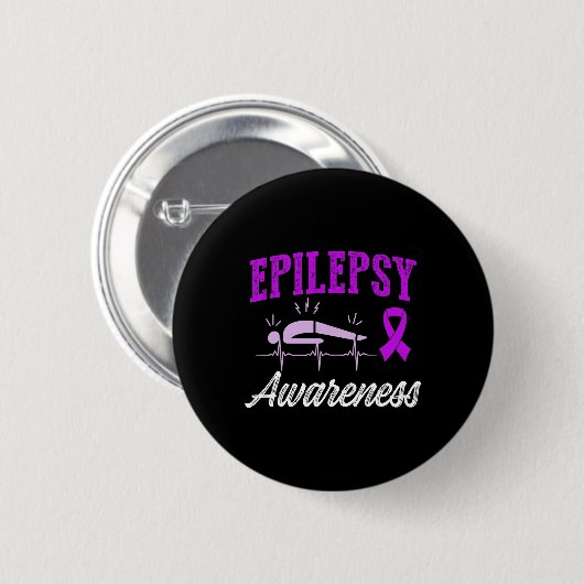 Epilepsy Awareness Epileptic Warrior Survivor 25 Button (Vorne & Hinten)