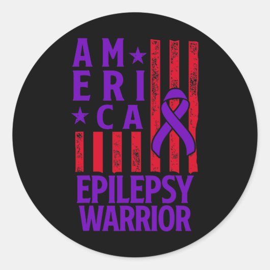Epilepsy Awareness Epileptic Warrior Survivor 28  Runder Aufkleber (Vorderseite)