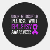 Epilepsy Awareness Epileptic Warrior Survivor 9  Runder Aufkleber (Vorderseite)